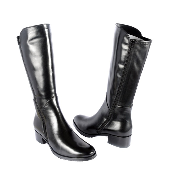 Le Pepe Shoes - Le Pepe Napa Blk Mid Calf Boots with Shearling Fur